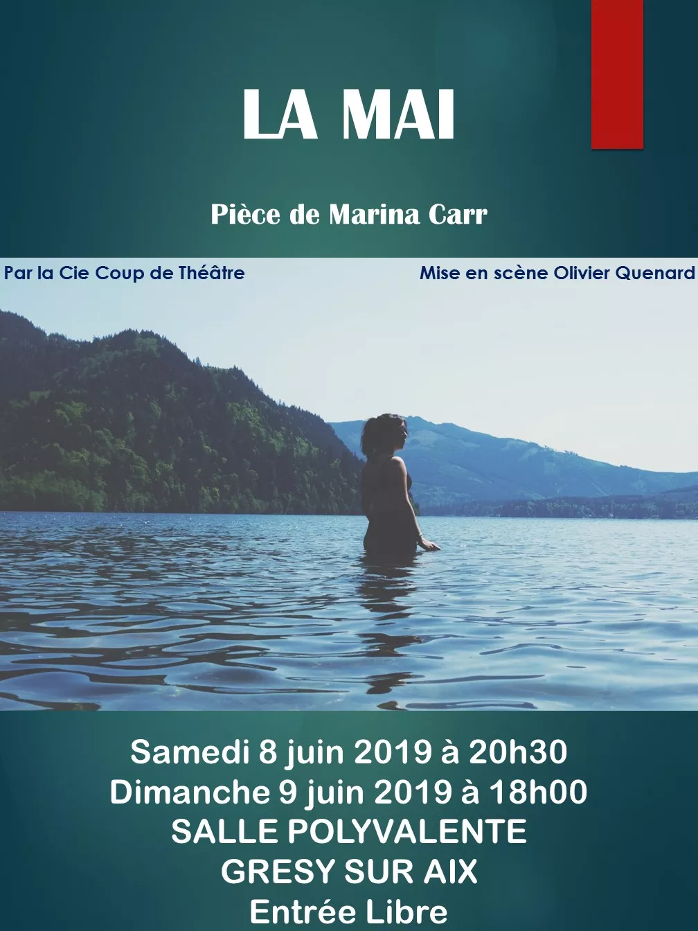 Représentations Théâtre "La mai" de Marina Carr les 8 et 9 juin à Grésy sur Aix