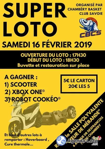 Super loto du Chambéry Basket Club Savoie