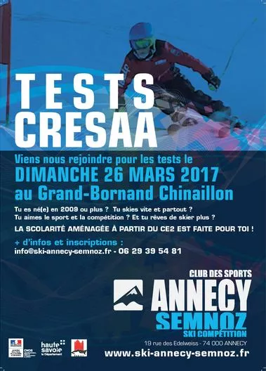Test de recrutement ski Annecy Semnoz au Grand-Bornand-Chinaillon