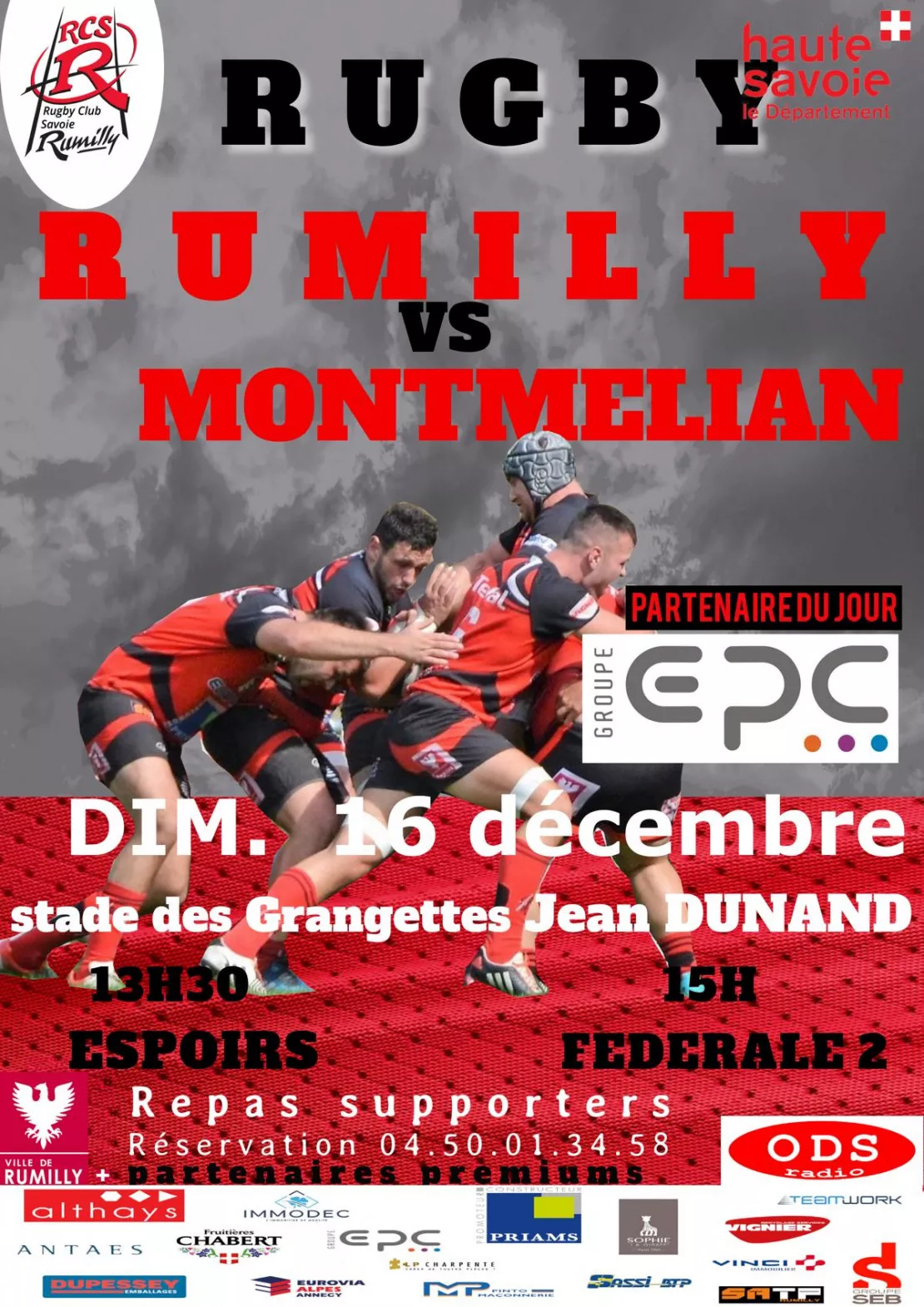 PARTENAIRE- Match du Rugby Club Savoie Rumilly au stade des Grangettes