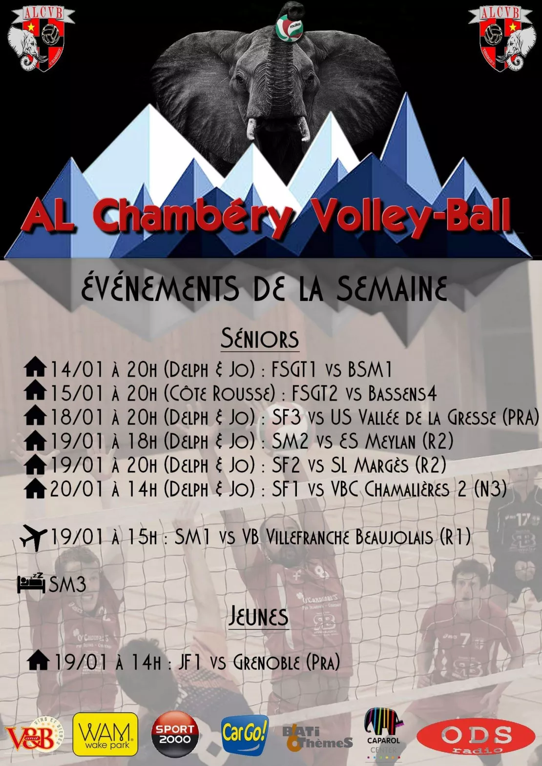 PARTENAIRE- Match de l'Amicale Laique de Chambéry Volleyball au stade Delphine et Jonathan