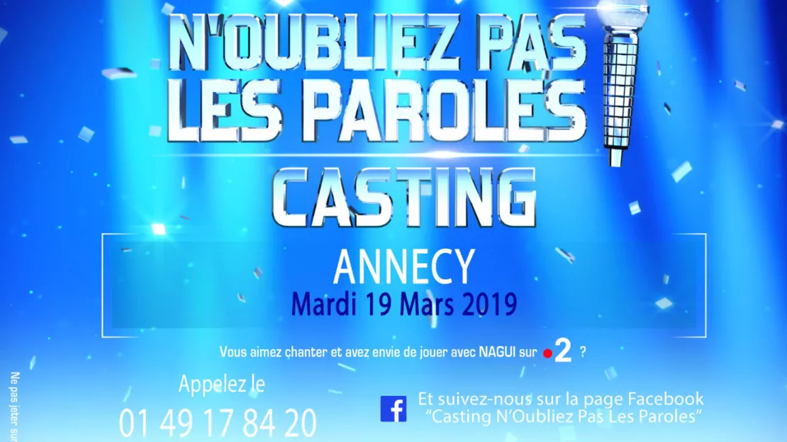 PARTENAIRE - Casting de "N'oubliez pas les paroles" à Annecy