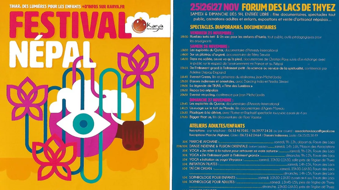 Festival NEPAL du 25 AU 27 novembre 2022 à Thyez (74)
