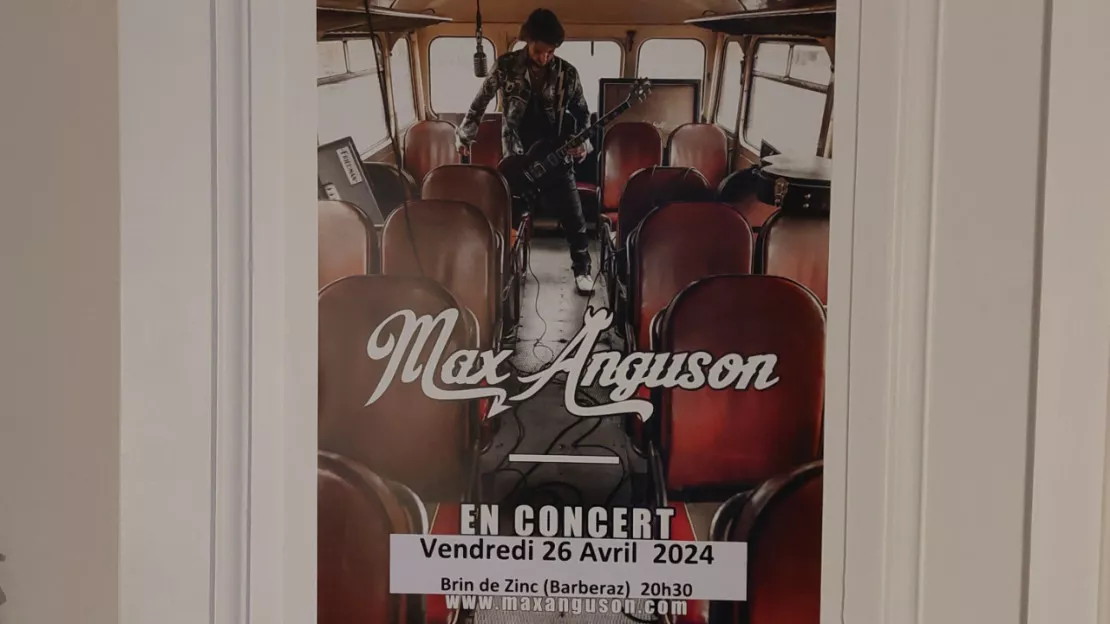 Max Anguson en Concert le vendredi 26 avril au Brin de Zinc