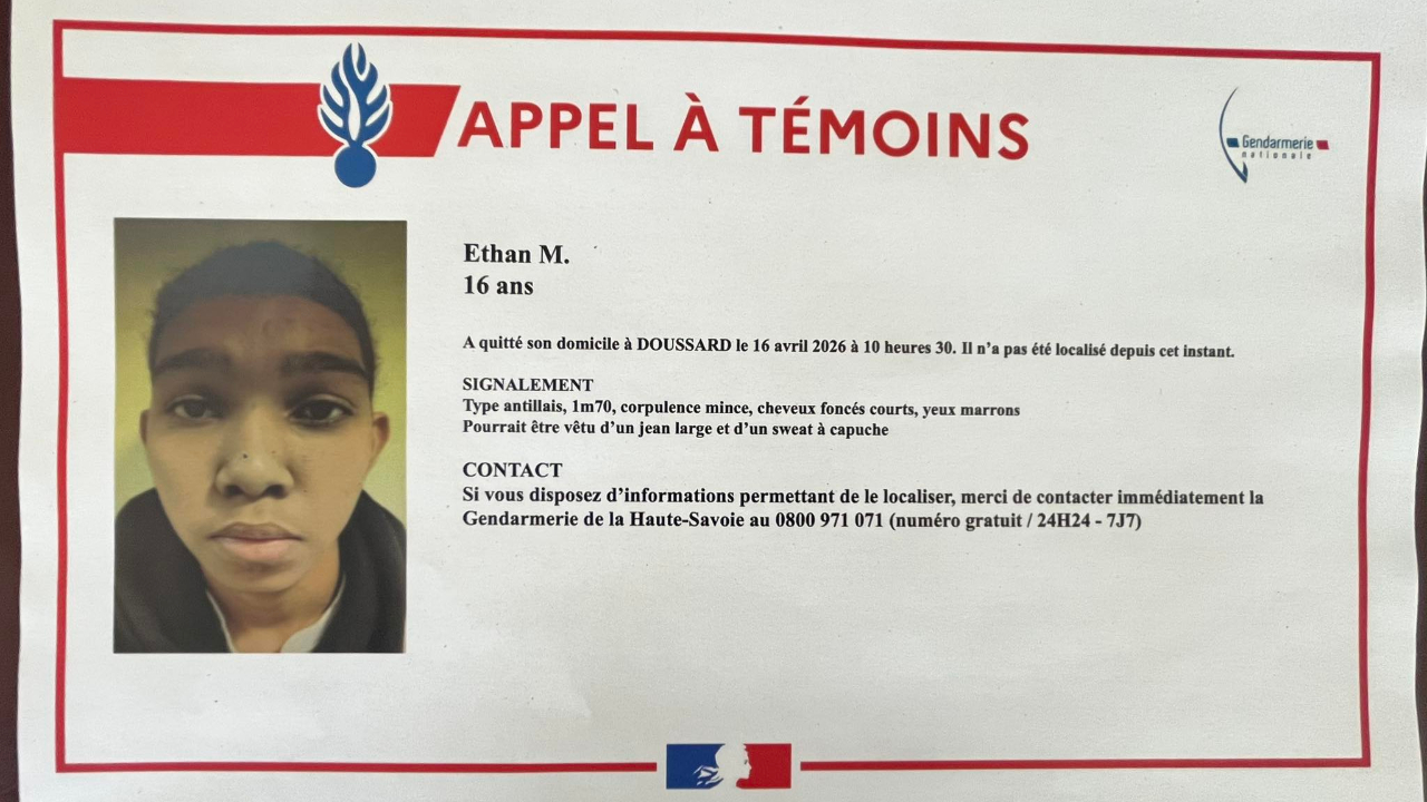 Appel &agrave; t&eacute;moins en Haute-Savoie : disparition inqui&eacute;tante d&rsquo;adolescent de 16 ans