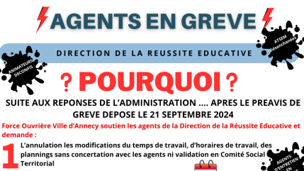 Annecy: grève des agents des écoles ce vendredi Annecy: grève des agents des écoles ce vendredi