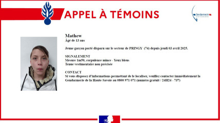 Annecy : Mathew, l'adolescent disparu, a été retrouvé sain et sauf