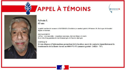 Faverges : Appel à témoins après la disparition d'un homme de 63 ans Faverges : Appel à témoins après la disparition d'un homme de 63 ans