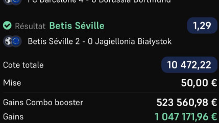 Haute-Savoie : un parieur sportif mise 50 euros et empoche le million !