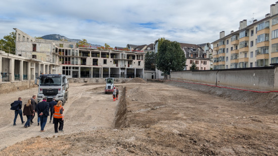 Annecy : D&eacute;but de la reconstruction de la caserne des Romains